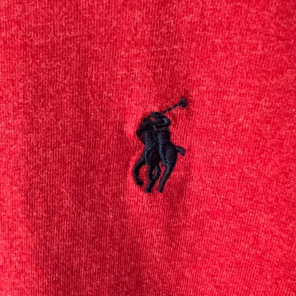 Polo Ralph Lauren Men L Long Sleeve Crew Neck T Shirt Red Dark Gray Lot 2 Cotton - Picture 9 of 16